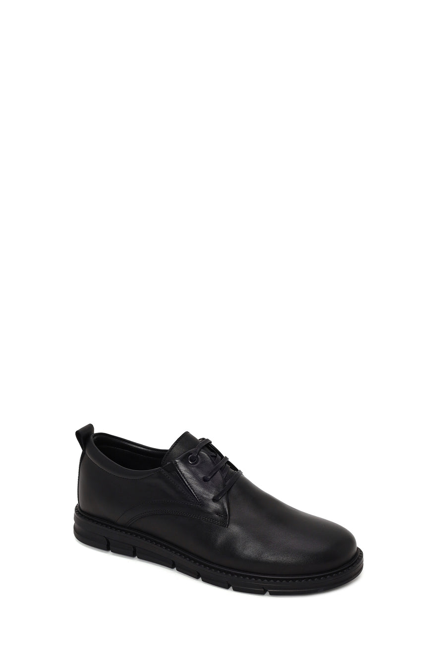 Male Black Lace-up Leather Casual Shoes