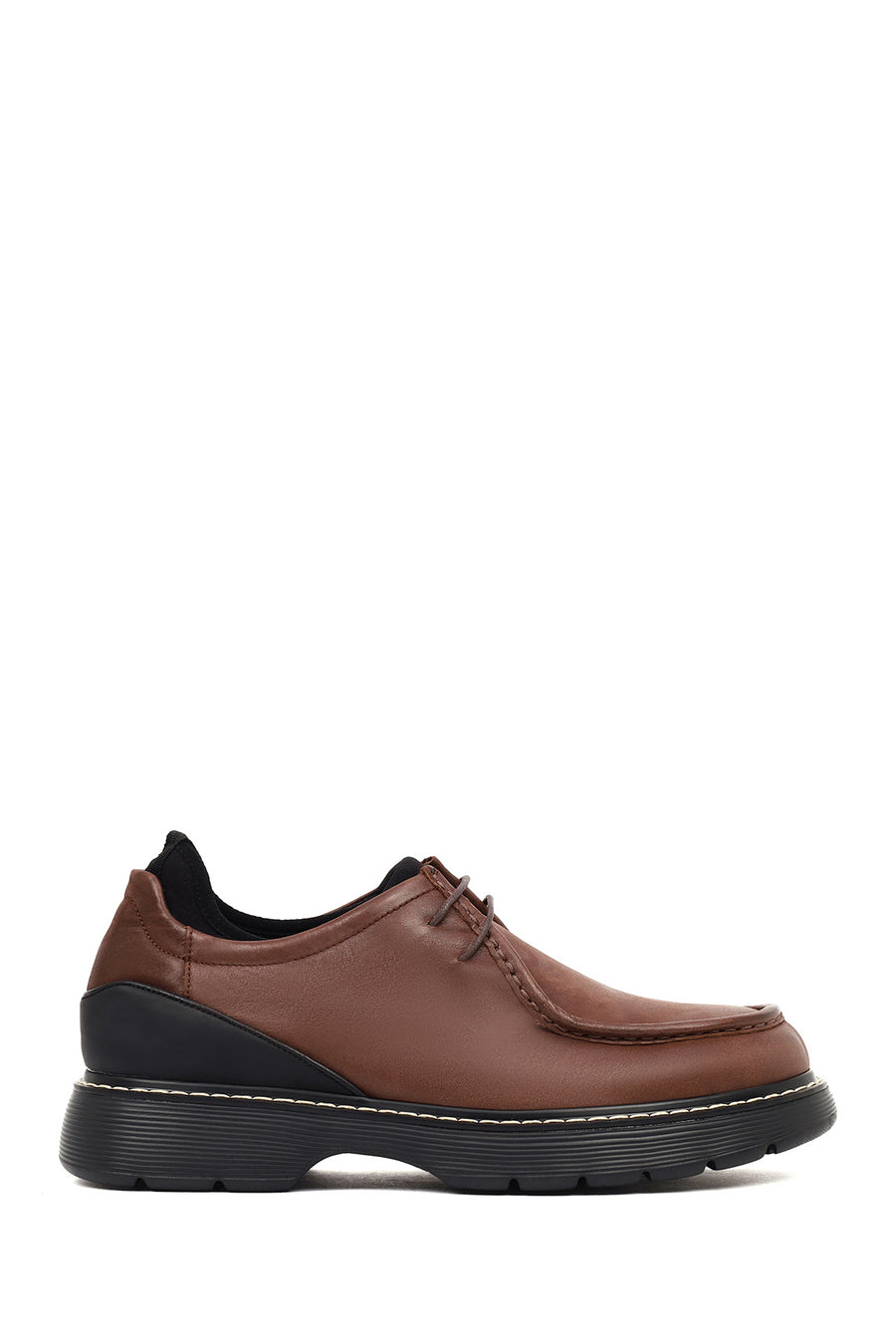Men's Brown Lace-Up Thick Sole Leather Casual Shoes 25WFD612018 | Derimod