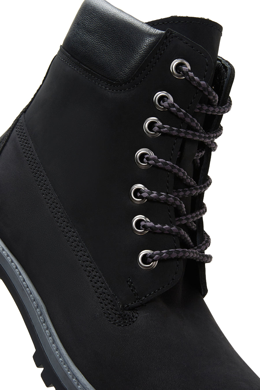 Women's Black Lace-Up Nubuck Leather Boots