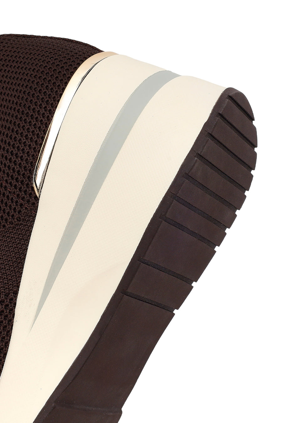 Derimod Zero Women's Brown Zippered Platform Fabric Sneaker