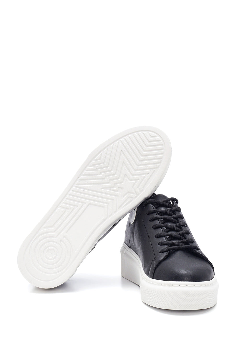 Women's Black Thick Soled Sneaker