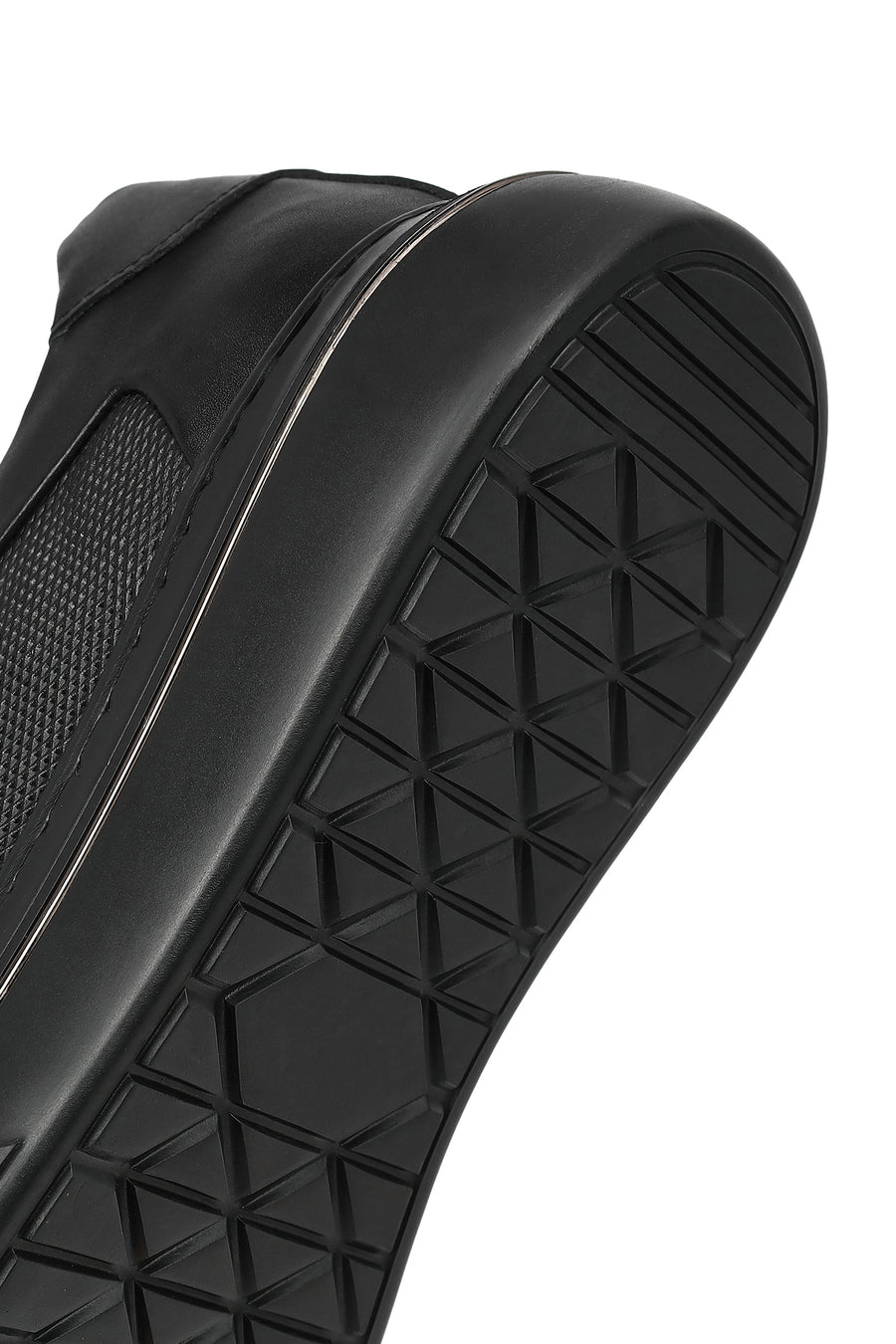Erkek Siyah Bağcıklı Deri Sneaker