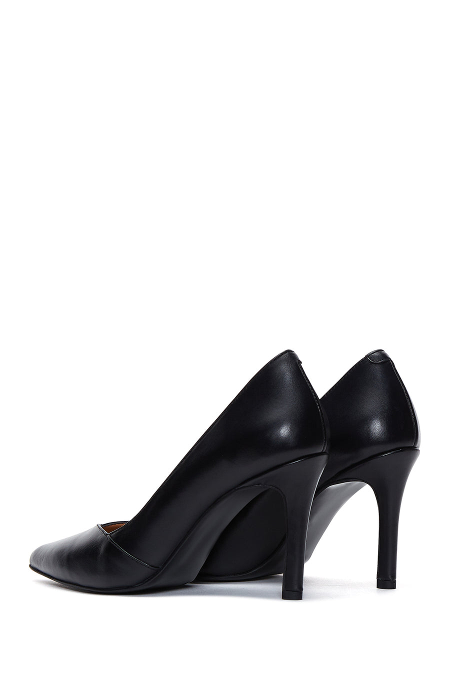Women's Black Leather Classic Stiletto