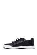 Male Black Lace-Up Leather Sneaker | Derimod