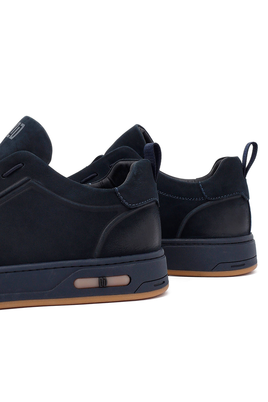 Male Navy Lace-up Nubuck Leather Sneaker