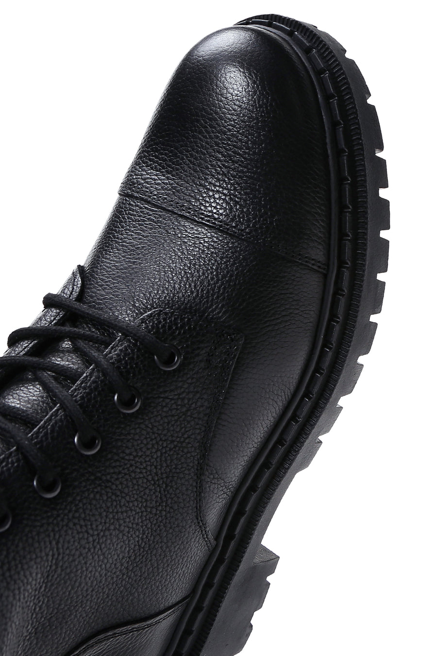 Male Black Zip Closure Leather Combat Boots