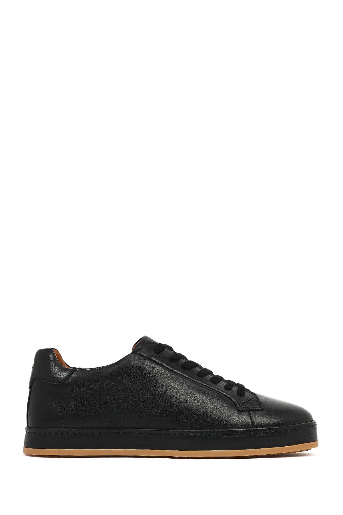 Erkek Siyah Bağcıklı Deri Sneaker 26SFD631218 | Derimod