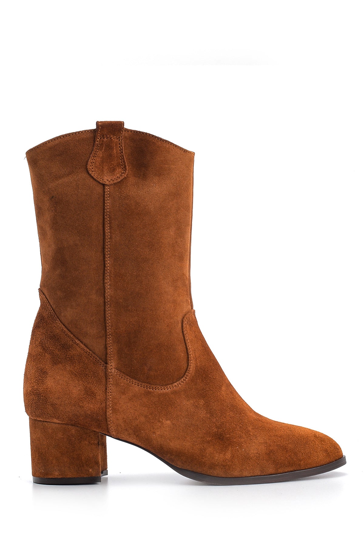 Women's Suede Leather Heeled Boots 19WFD142110 | Derimod