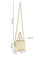 Woman Yellow Long-Strap Quilted Mini Crossbody Bag | Derimod