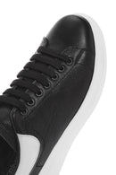 Men's Black Lace-up Thick-Sole Leather Sneaker | Derimod
