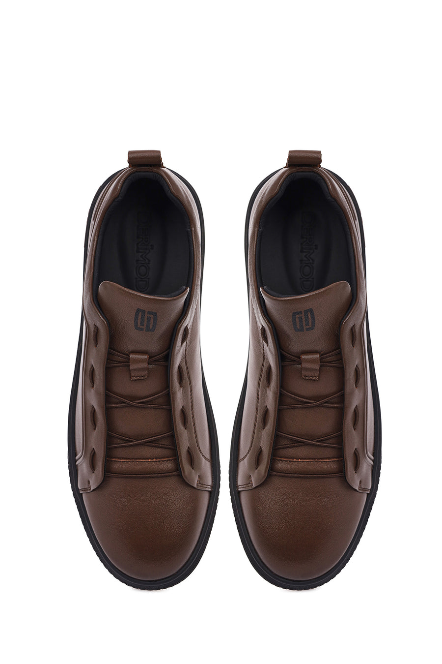 Male Brown Lace-Up Leather Sneaker
