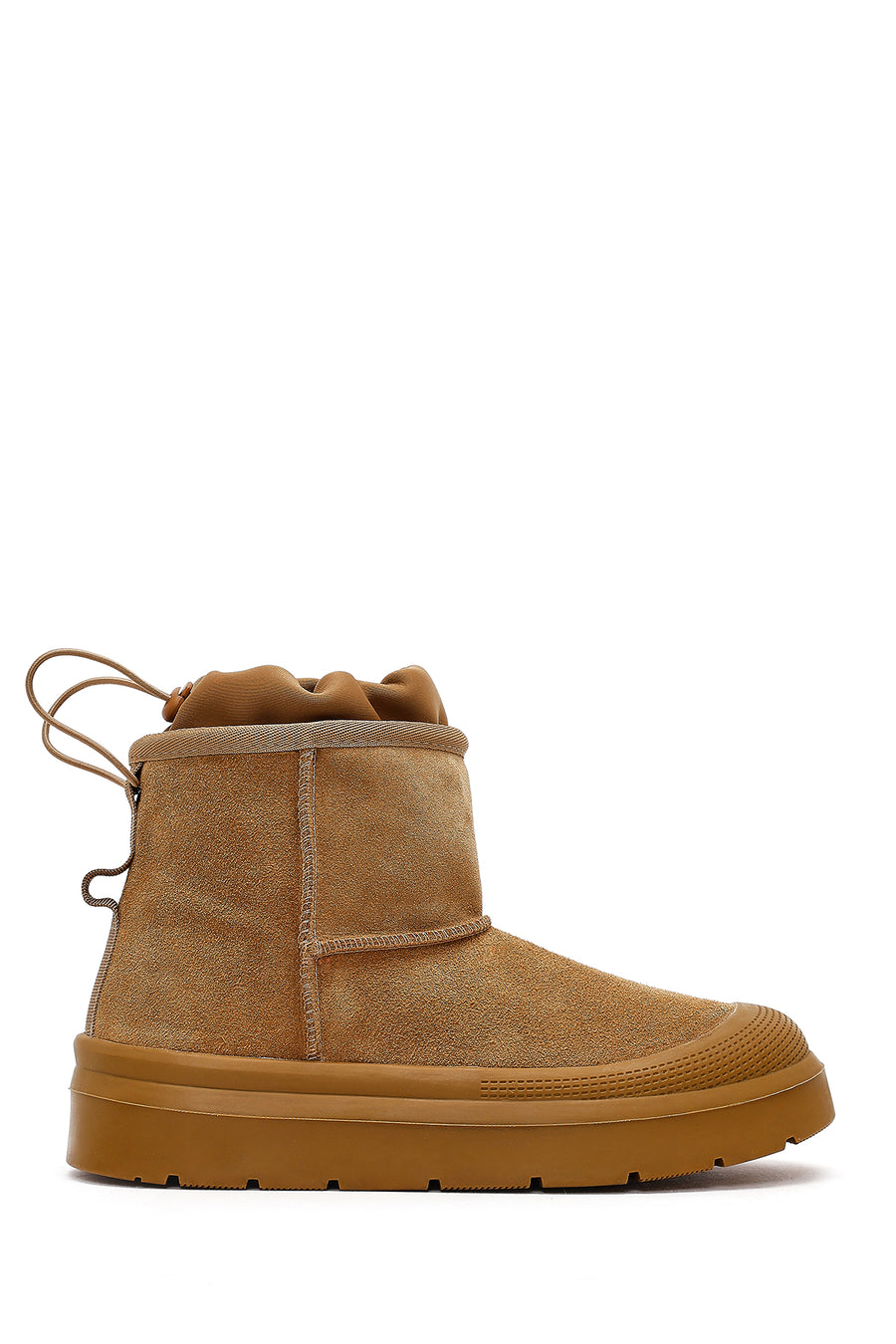 Women's Brown Thick Soled Suede Leather Teddy Boots