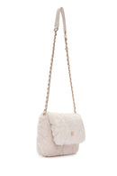 Women's Beige Long Strap Plush Crossbody Bag | Derimod