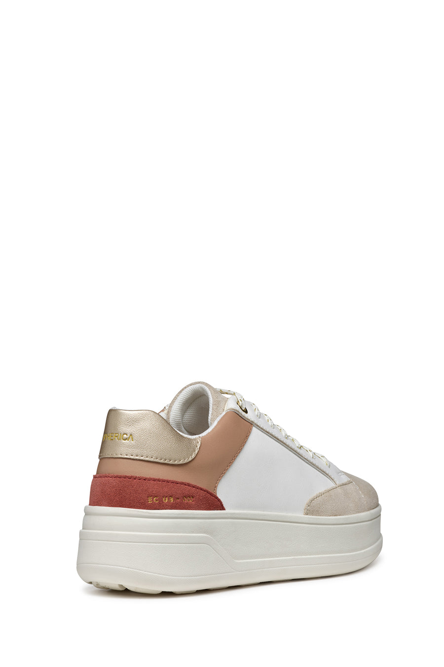 Geox Women's White Spherica Ecub-2 Lace-Up Leather Sneaker