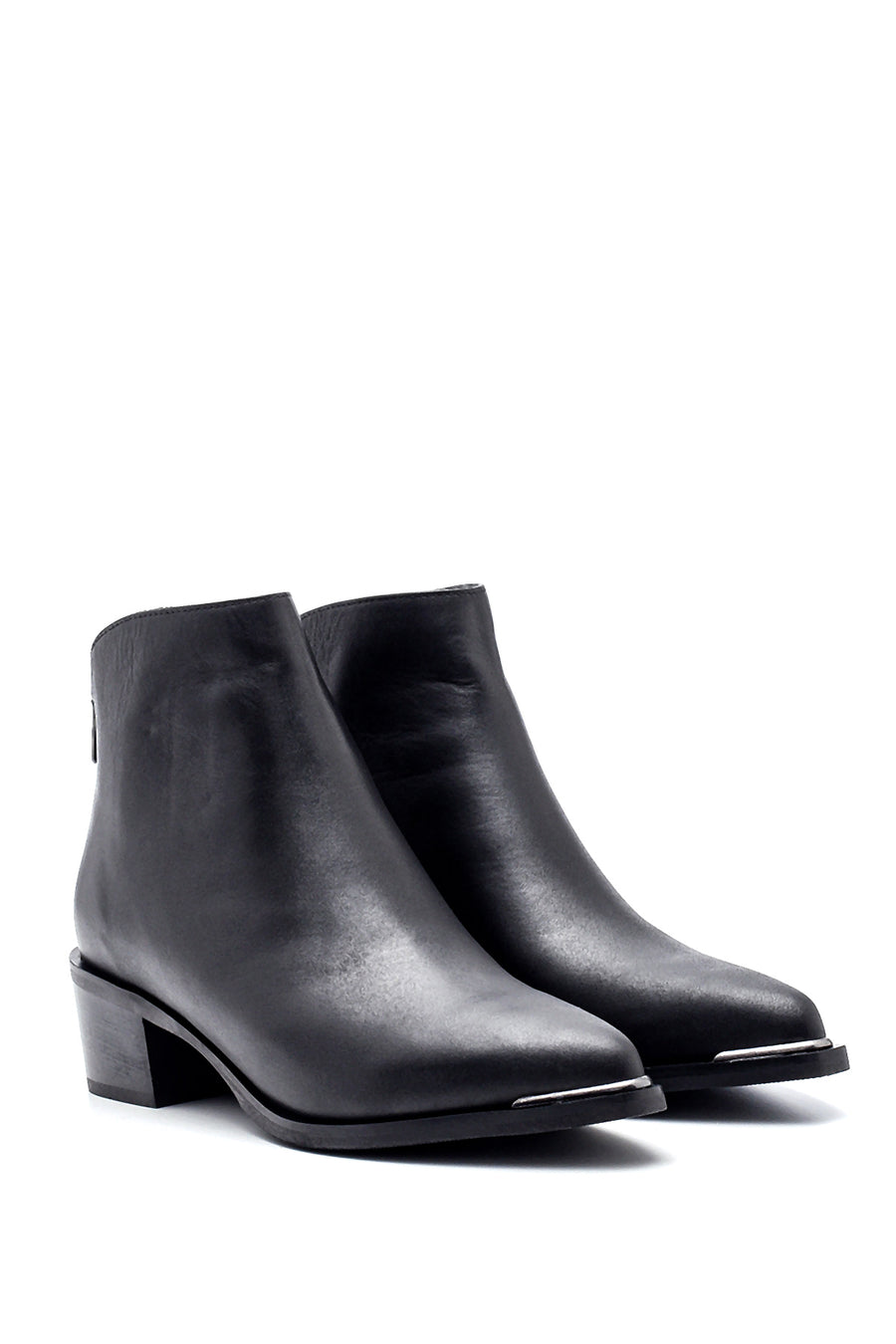Women's Leather Classic Mid Heel Boots