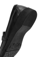 Woman Black Buckled Leather Comfort Loafer | Derimod