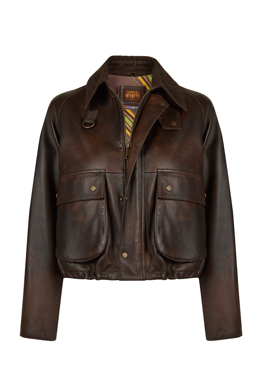 Richmond Woman Brown Short A-Line Leather Jacket