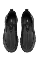Men's Black Leather Comfort Loafer | Derimod