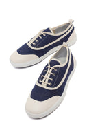 Kadın Mavi Bağcıklı Jean Deri Sneaker | Derimod