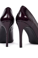 Women's Burgundy Thin Heeled Patent Leather Stiletto | Derimod