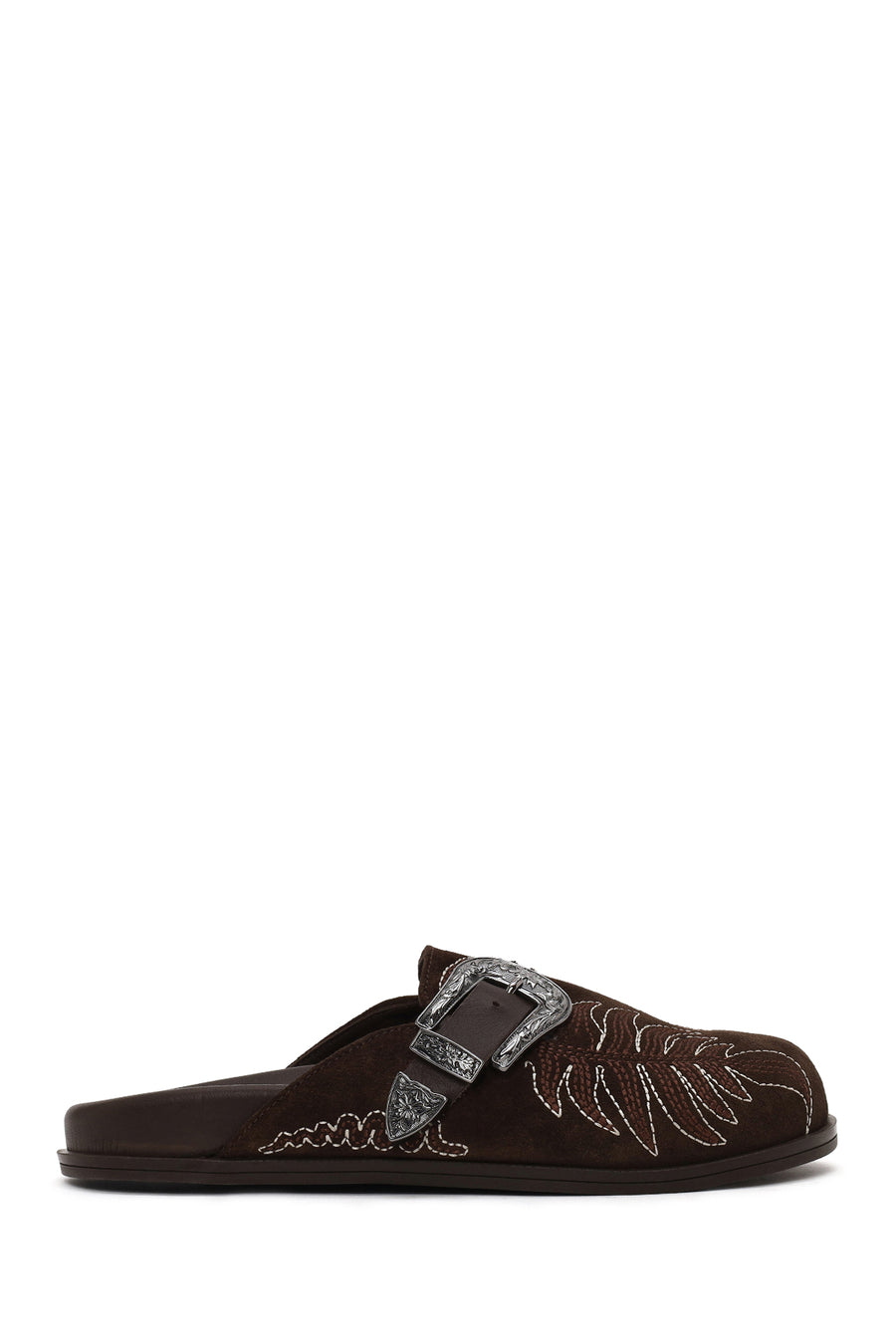 Woman Brown Open-Back Suede Slipper 26SFD271910 | Derimod