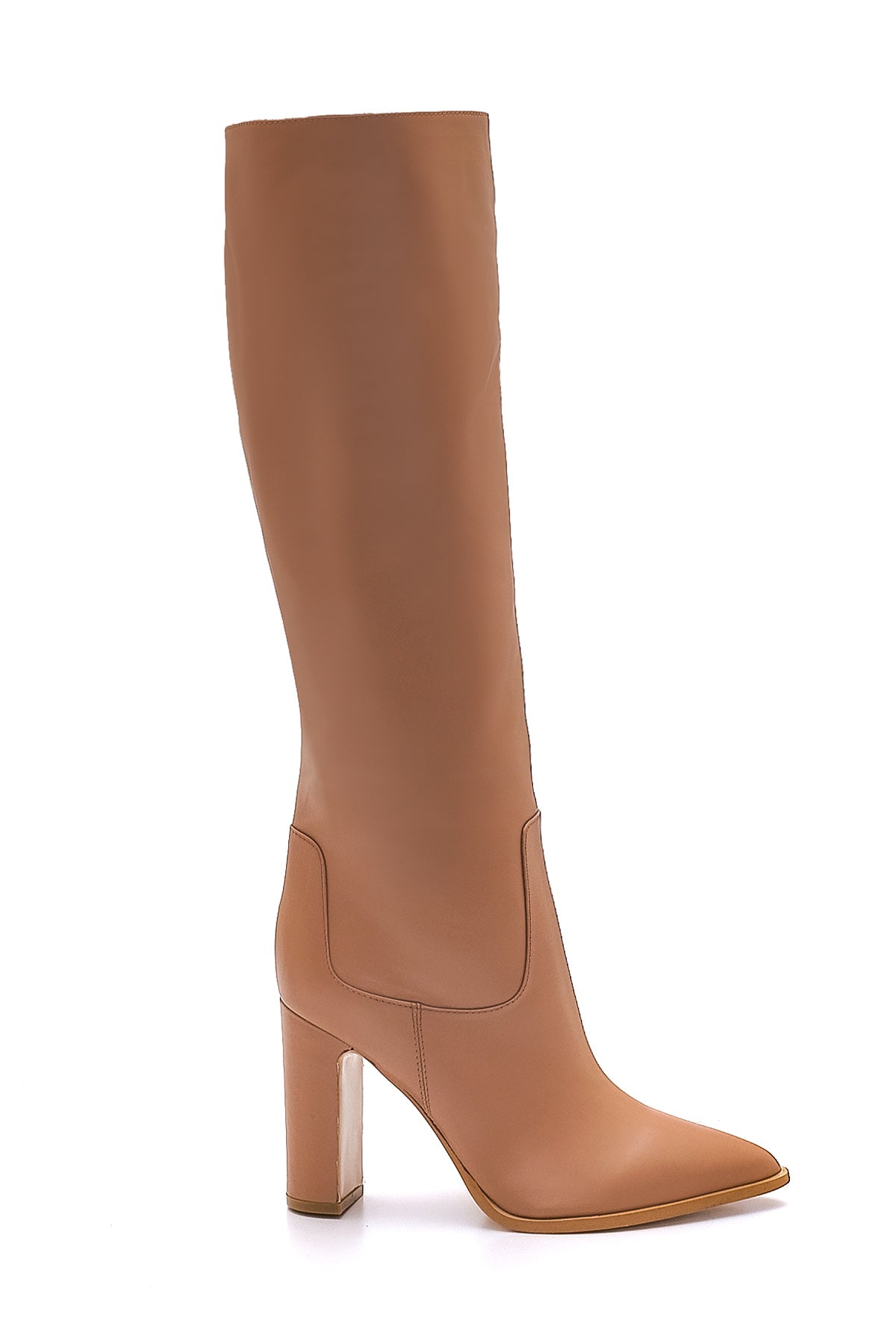 Women's Leather Chain Heeled Boots 21WFD121418 | Derimod
