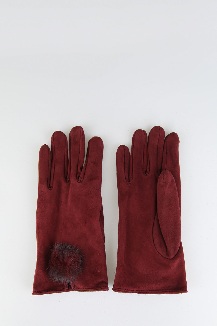 Women's Burgundy Suede Leather Gloves