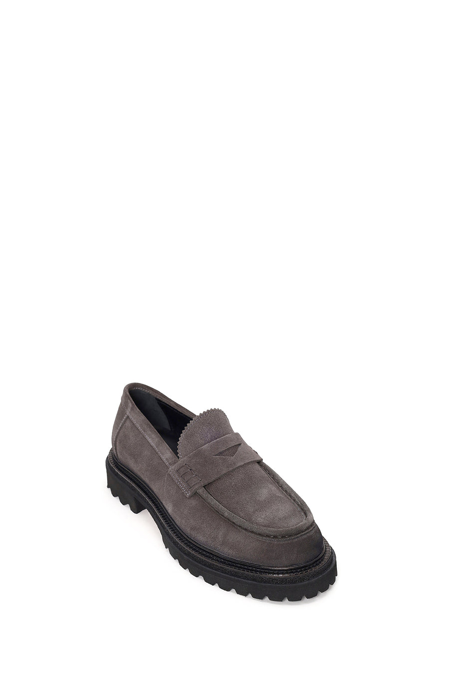 Erkek Gri Süet Deri Loafer