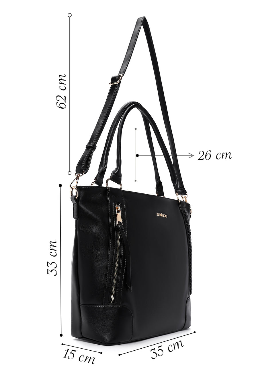 Women's Black Long Strap Shoulder Bag