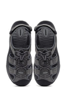 Erkek Gri Deri Outdoor Sandalet | Derimod