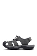 Erkek Gri Deri Outdoor Sandalet | Derimod