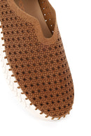 Woman Bronze Lace-Up Thick-Soled Glittery Fabric Casual Shoes | Derimod