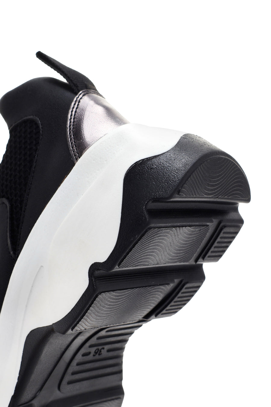 Women's Black Thick Soled Sneaker
