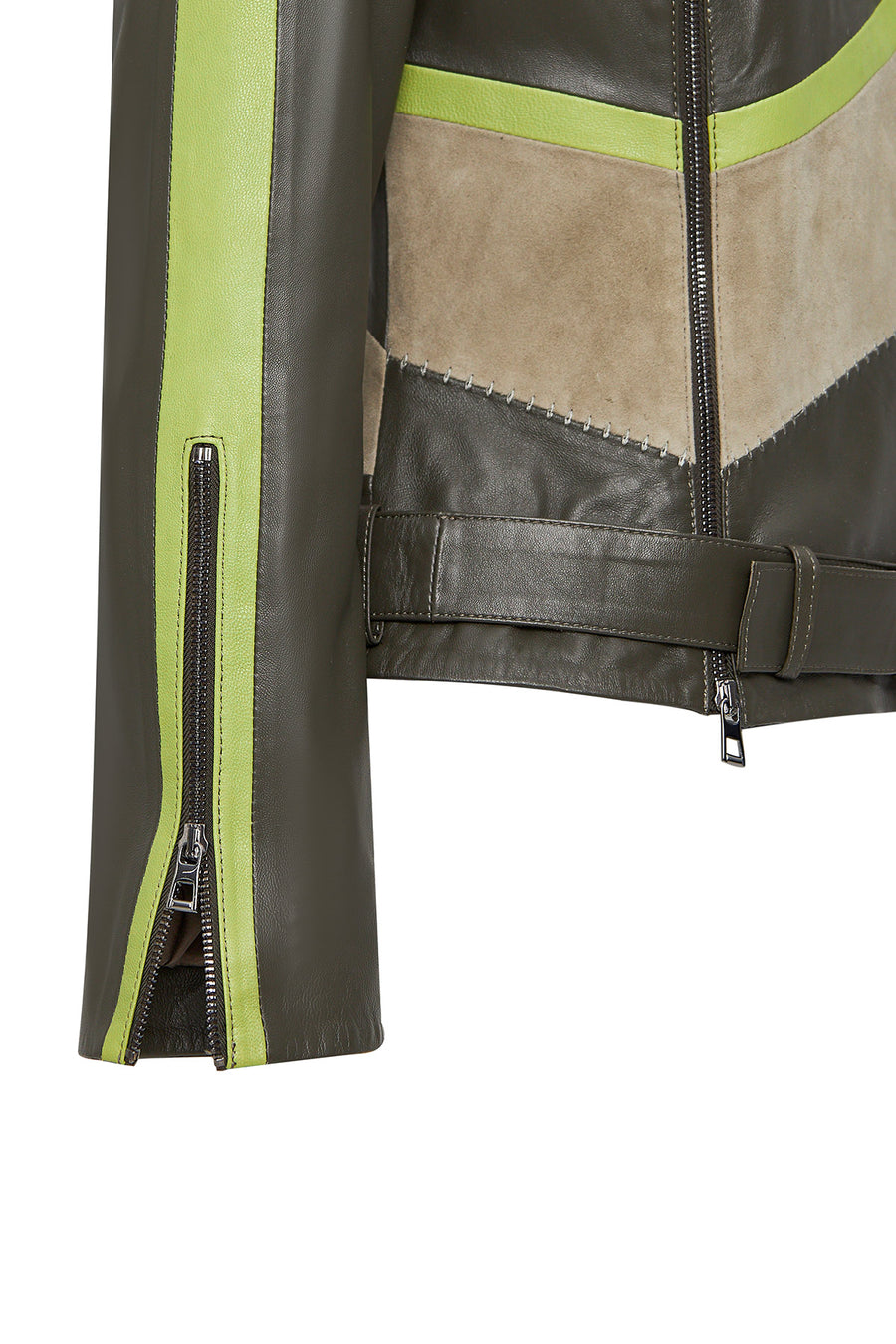 Madonna Women's Green Double Breasted Leather Jacket