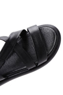 Kadın Siyah Deri Comfort Sandalet | Derimod