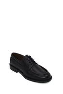 Male Black Lace-Up Thick-Soled Leather Casual Shoes | Derimod