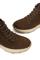 Male Brown Zip Closure Thick-Soled Nubuck Leather Boots | Derimod