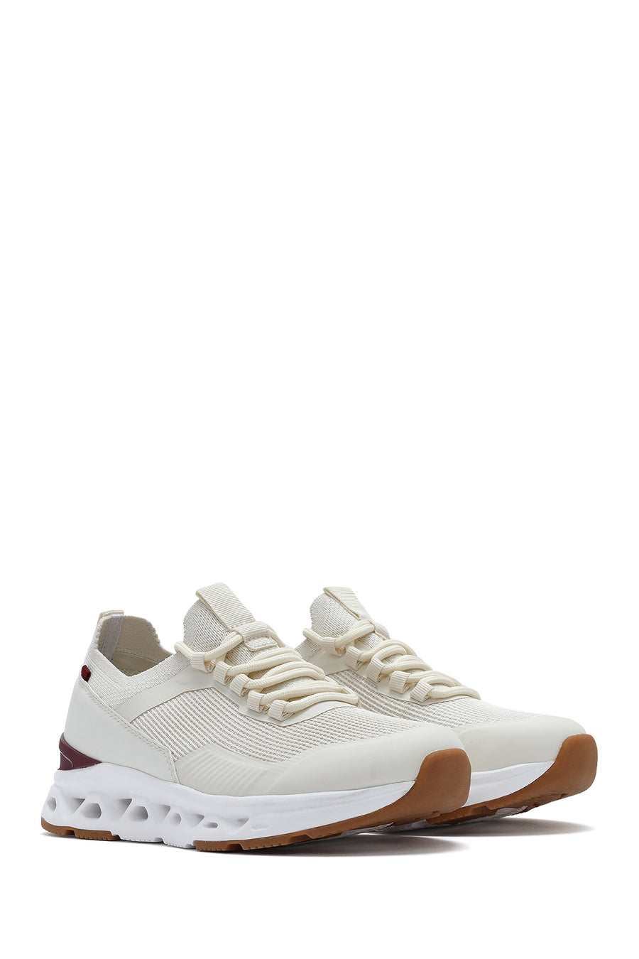 Derimod Zero Women's Cream Laced Fabric Sneakers