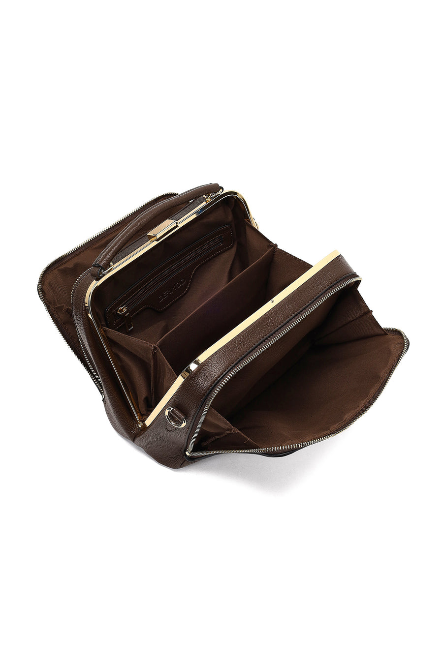 Woman Brown Long-Strap Shoulder Bag