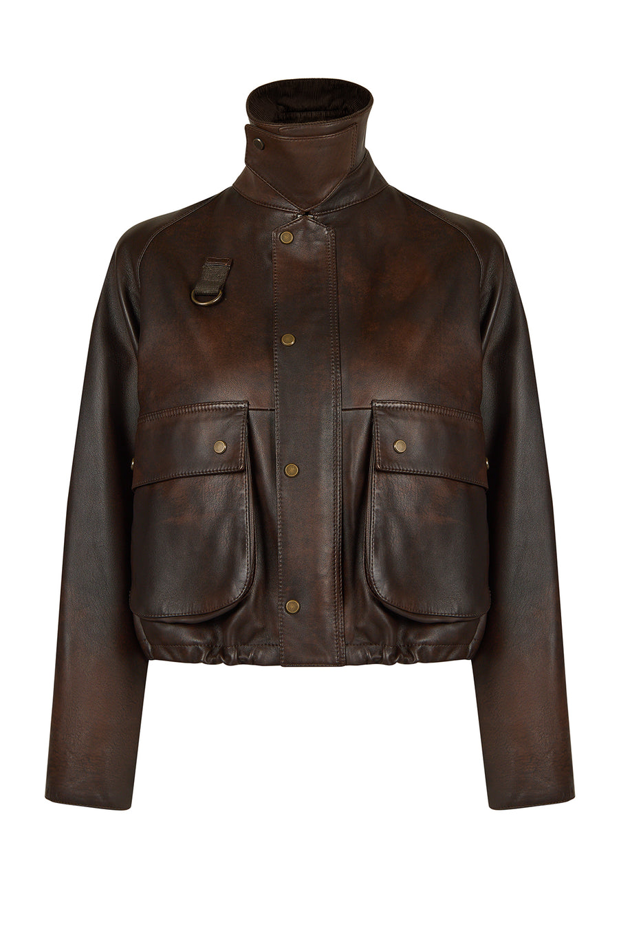 Richmond Woman Brown Short A-Line Leather Jacket