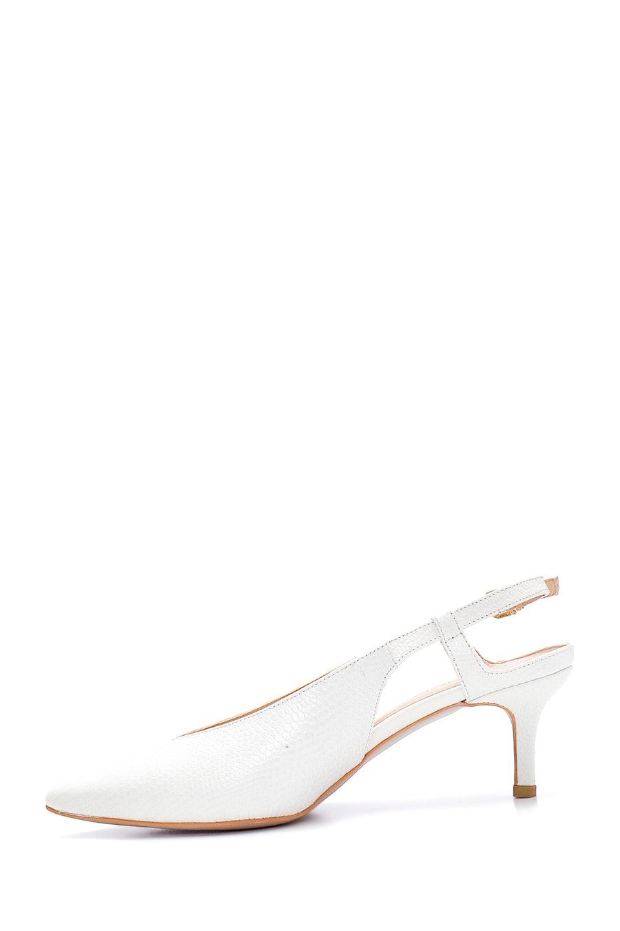 Women's Leather Printed Heeled Shoes