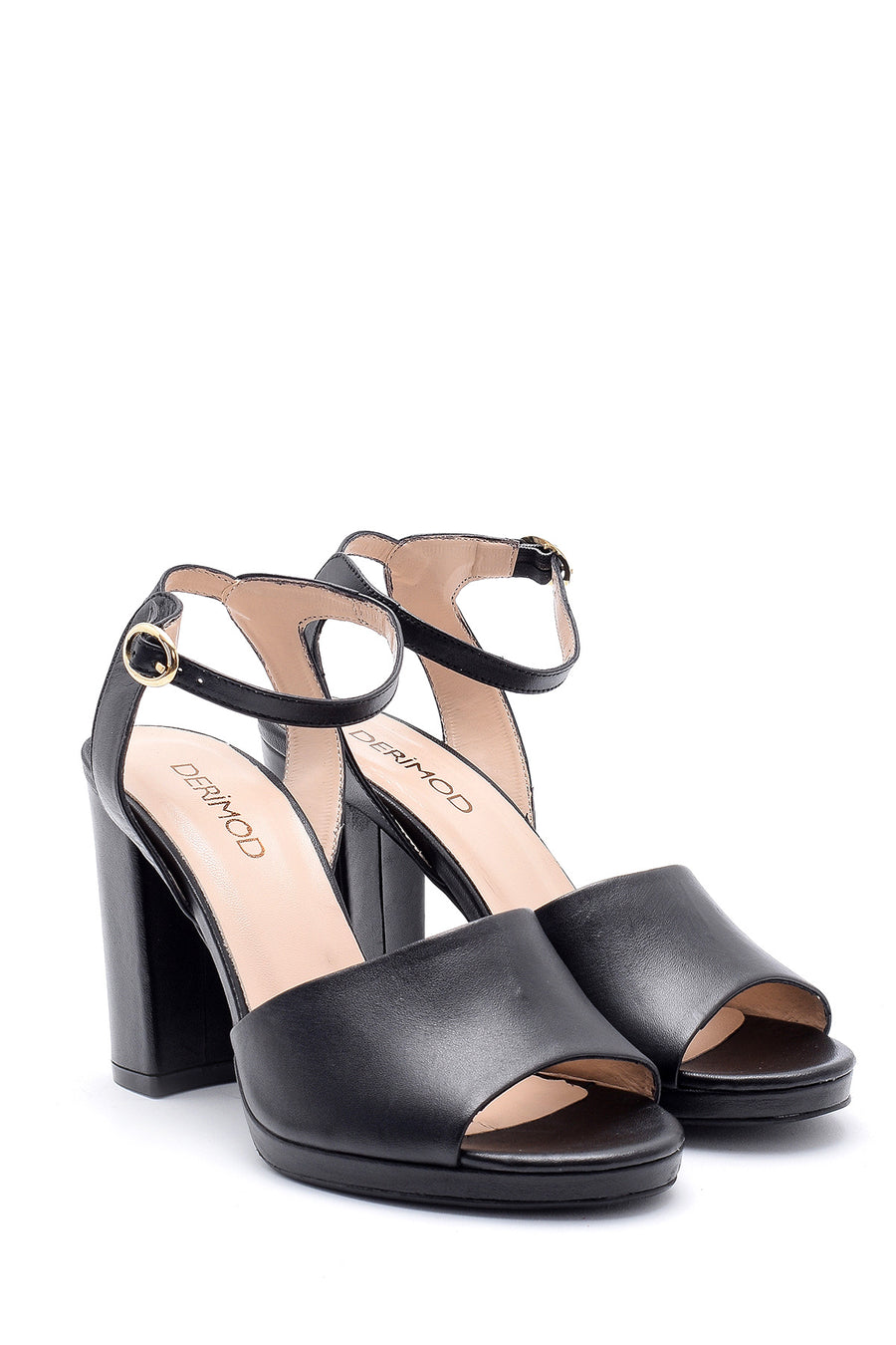 Women's Leather Thick Heeled Shoes