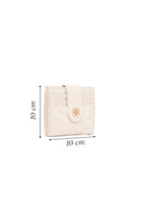 Woman Cream Quilted Card Holder | Derimod