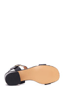 Women's Black Ankle Strap Low Heeled Sandals | Derimod