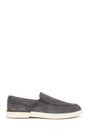 Erkek Gri Süet Deri Casual Loafer | Derimod