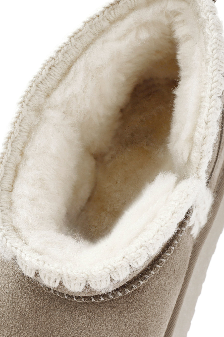 Women's Mink Fur Detailed Thick-Soled Suede Leather Boots