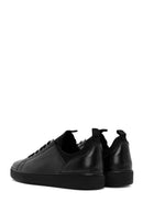 Erkek Siyah Bağcıklı Deri Sneaker | Derimod