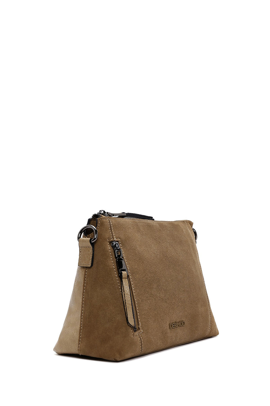 Women's Camel Long Strap Suede Crossbody Bag