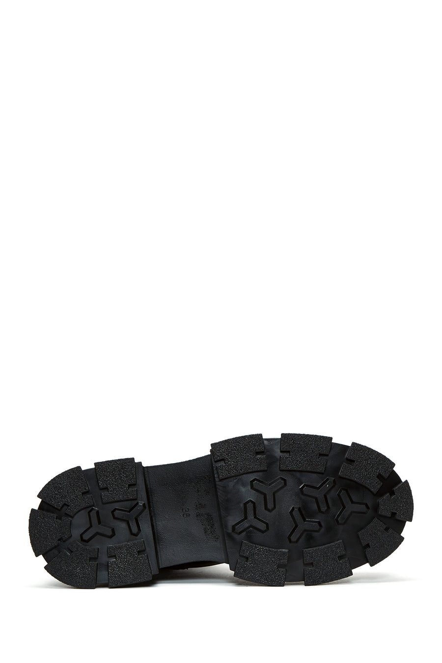 Women's Black Leather Thick Soled Boots