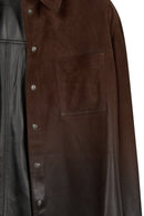 Monako Woman Brown Suede Leather Shirt | Derimod